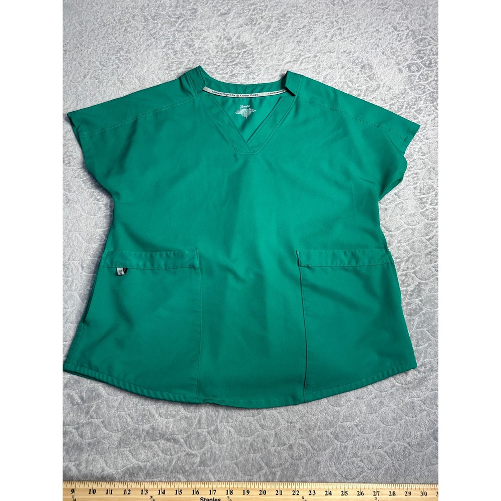 ClimateRight by Cuddl Duds‎ Top Baby Grass Green V Neck Short Sleeve Size S